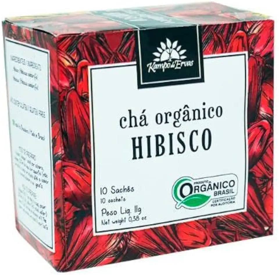 Chá de Hibisco PURO -10 sachês - Orgânico e Certificado