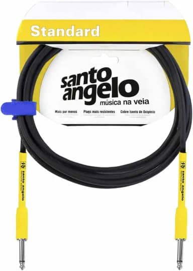 CABO DE GUITARRA SAMURAI 0,30 MM CONECTOR P10/P10 15FT 4,57 METROS PRETO - SANTO ANGELO
