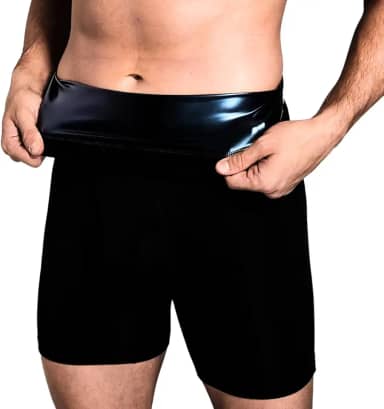 Shorts de Compressão Masculino Efeito Sauna Alta Performance para Academia e Esportes, Tecido Respirável Emagrecer Secar Queimar Gordura