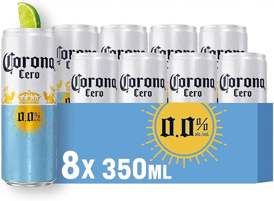 Cerveja sem álcool Corona Cero Sunbrew Lata 350ml - Pack com 8 unidades