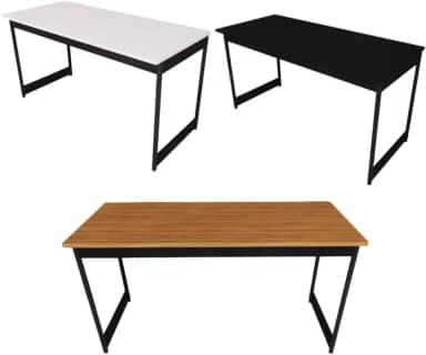 Mesa Estilo Industrial Guto 1,35 Metros Escritório Escrivaninha Computador Camaleão (Branco)