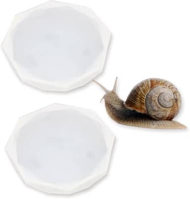 Tovyzalg Apanhador de caracol transparente para aquário e habitat – pacote com 2 pratos de água de caracol de silicone, tigela alimentadora de cálcio, esconderijo e vaso sanitário | Acessórios seguros