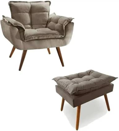 Poltrona + Puff Linda Platinum Decor Capuccino…