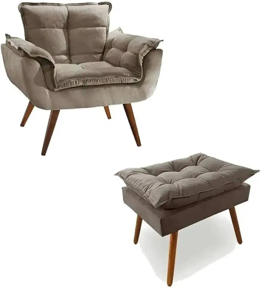 Poltrona + Puff Linda Platinum Decor Capuccino…