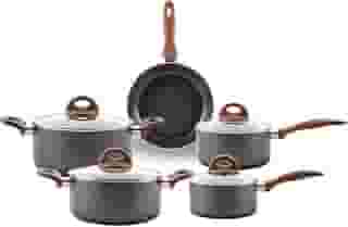 Brinox - Jogo de Panelas Antiaderente Ceramic Life 5 Peças com Fundo de Indução Smart Plus - Granito