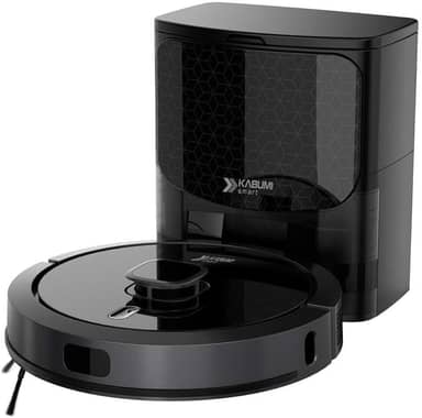 Robô Aspirador KaBuM! Smart 900 Preto IR360° Controle via app Recipiente dispensador de pó Base Autolimpante G7 (110, Volts)