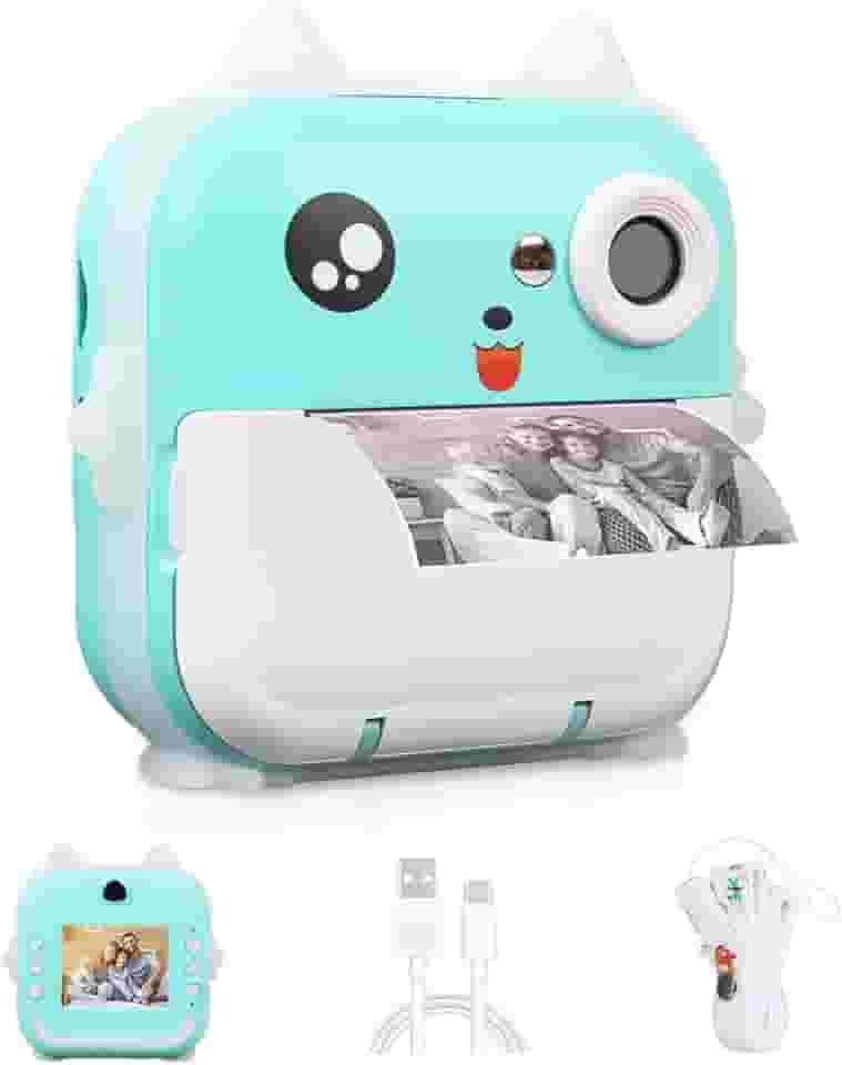 Câmera Instantânea (green), Câmera Instantânea, Pode Imprimir Fotos, Grafite Diy, Vídeo HD, Pixels HD de 2400W