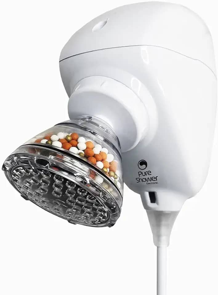 Chuveiro Pure Shower Com Filtro 220V 7500W,Anti-Cloro, Redox/Anti Age,Branco
