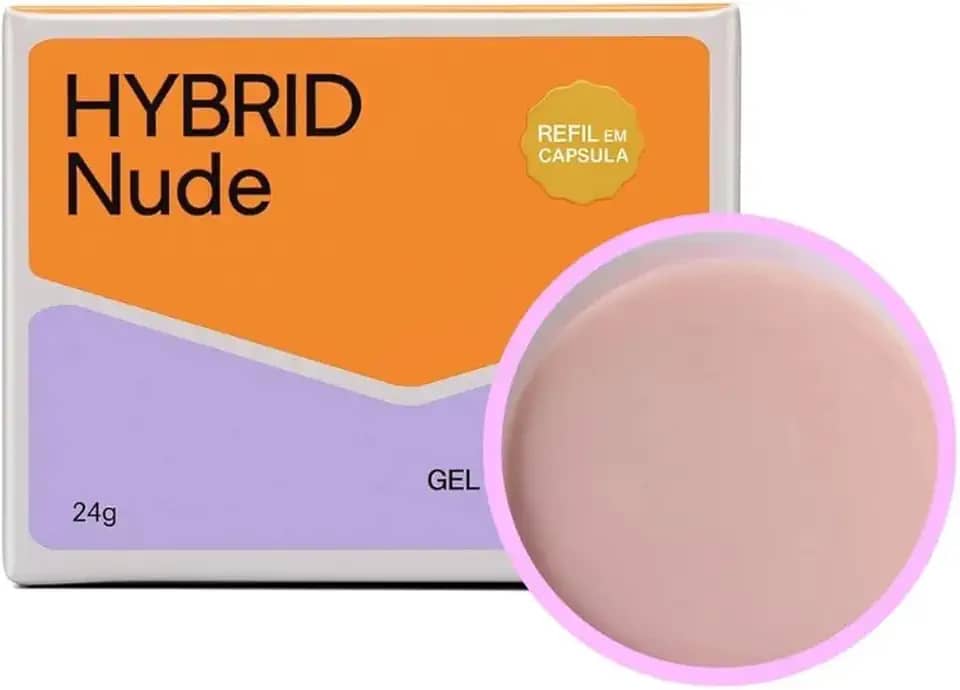 Gel Vòlia Hybrid Nude Blister 24g Alongamento de Unhas Profissional Alta Durabilidade