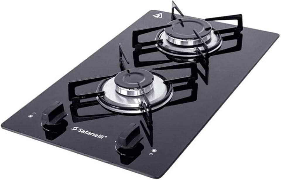 FOGAO COOKTOP 2Q PRETO SEMPLICE SAFANELLI