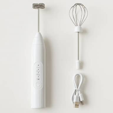 Mini Mixer Portátil USB, Espumador de Leite Recarregável com 3 Velocidades, 2 Hastes em Aço Inox para Cappuccino, Café, Chocolate Quente, Batedor de Ovos e Bebidas