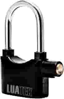 Cadeado Com Alarme Antifurto, Possui 3 Chaves Ideal Para Motos, Bicicletas, Portas, Galpões Com volume Do Som á 110db Sensor De Movimento Resistete A Chuva Modelo LK-BL16 (Preto)