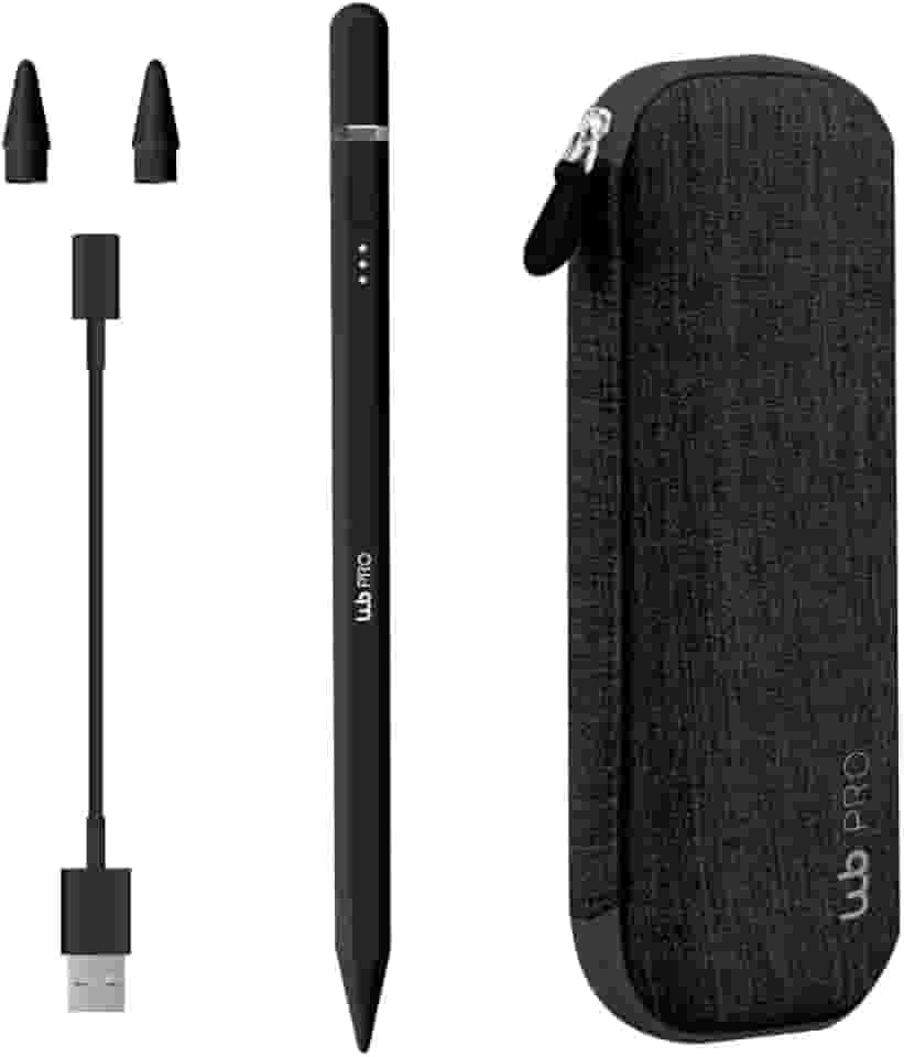 Caneta Pencil PRO WB Preta Para Apple iPad Sensível à Inclinação, Rejeição de Palma da mão e Display de Bateria acompanha estojo protetor Preto