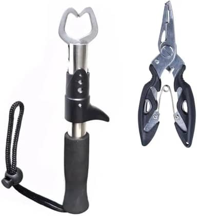 Kit Alicate Pega Peixe Inox Mais Alicate De Pesca Tira Anzol