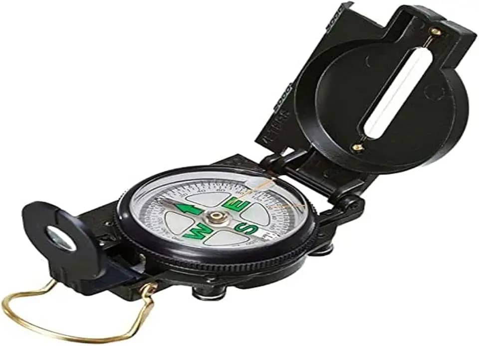 Guepardo, Bússola para Aventura, Oriente Master, em Alumínio, Precisa e Portátil, 7,5cm, Ideal ParaTrekking e Camping, Preto