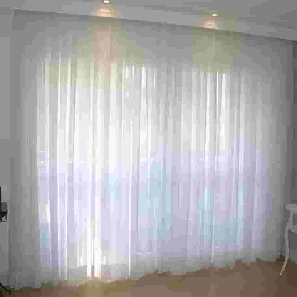 Cortina Para Sala Quarto De Tecido Voil 4,00m X 2,50m Luxo (Cortina de Voil Branca)
