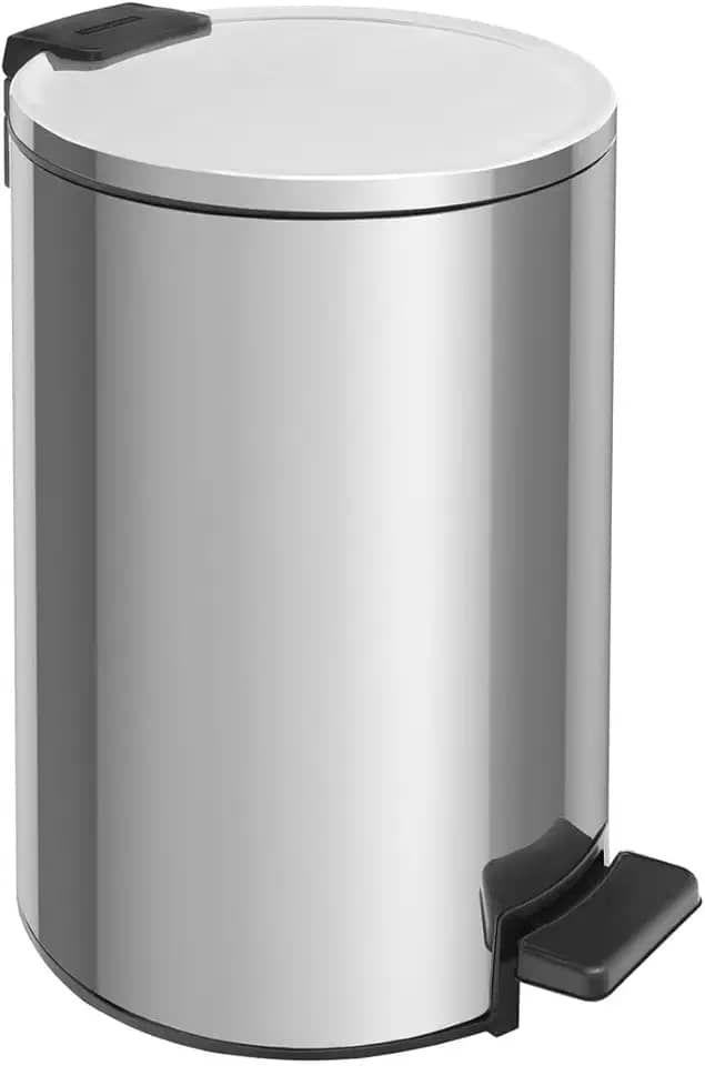 Lixeira com Pedal Tramontina Loop em Aço Inox com Acabamento Polido e Balde Interno 12 L