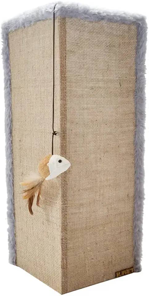 Luppet Protetor E Arranhador De Gatos Para Sofá Com Juta De Sisal E Brinquedo Interativo Cinza