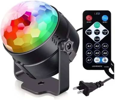 Globo Bola Maluca LED RGB Magic Cristal com Controle Remoto e Som – Luz Giratória para Festas, Baladas, Aniversários, Eventos. Bivolt.7 Cores