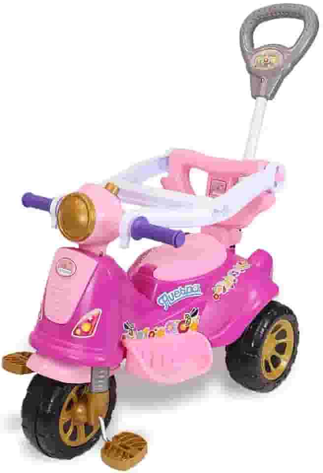 Triciclo Infantil Avespa Princesas Rosa Com Empurrador Maral