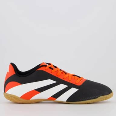 Chuteira Adidas Predator Essentials 24.5 IN Futsal Preta e Vermelha