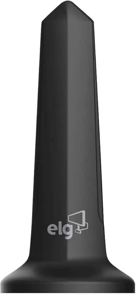 ELG, HDTV3000, Antena Digital Interna Shark, Compatível com Sinal Analógico e Digital 4K HDR, Cabo de 3m, Ganho de 5dB, Alcance 30Km, Preto