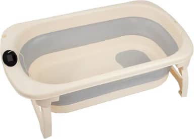 Banheira Portátil Infantil Com Termômetro Digital para Bebê - Cinza