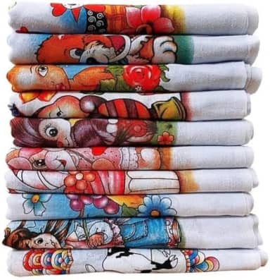 Kit Pano de Prato Estampado 100% Algodão | Toalha de Pia com Bainha | Kit 10 Unidades