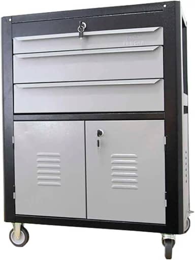 Carrinho De Ferramentas 3 Gavetas Fercar Preto Chaveado C06