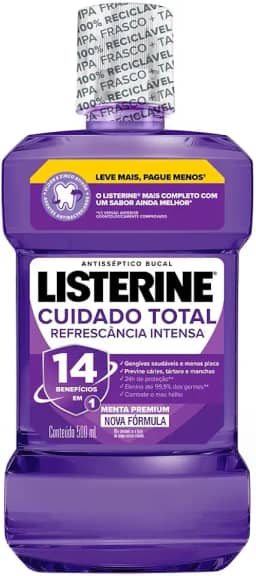 Listerine Cuidado Total 14 Benefícios em 1 Enxaguante Bucal, 500mL