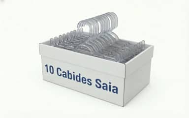 10 Cabides com Presilha em Acrílico Transparente, Cabide Saia, Shorts e Calça.