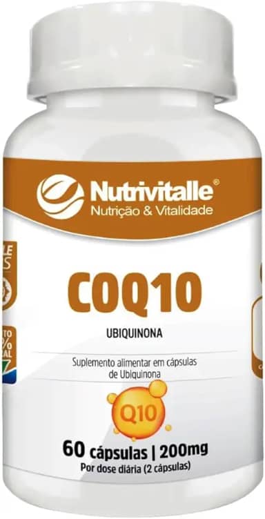 Coenzima Q10 200mg 60 Cápsulas COQ10 Ubiquinona Nutrivitalle