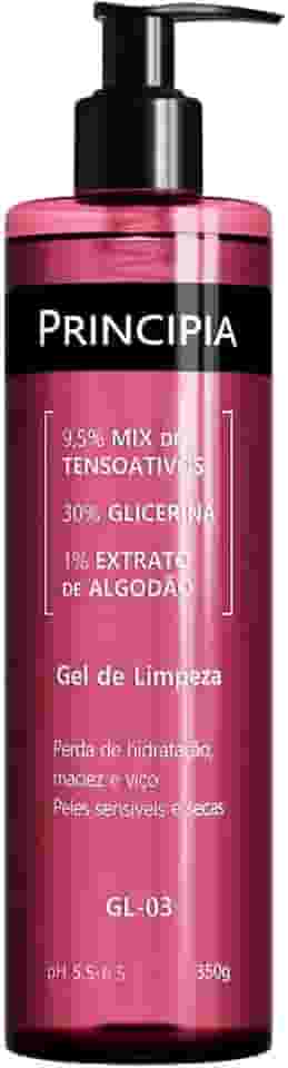 PRINCIPIA, Gel de Limpeza Facial Hidratante 9,5% Tensoativos + 30% Glicerina + 1% Extrato de Algodão GL-03 com 350ml