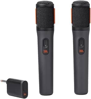 JBL, Microfone Sem Fio, PartyBox Wireless Mic, Par com Receptor - Preto
