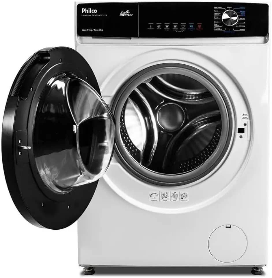 Lava e Seca Philco 11kg Pls11a Eco Invertplus 16 Programas Lavagem Branca 220v