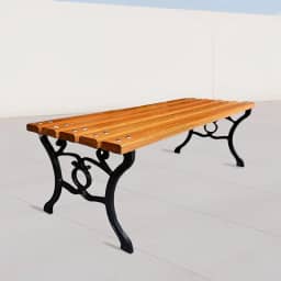 Banco De Jardim Sem Encosto 1,5 Metro Em Alumínio Fundido (Preto)