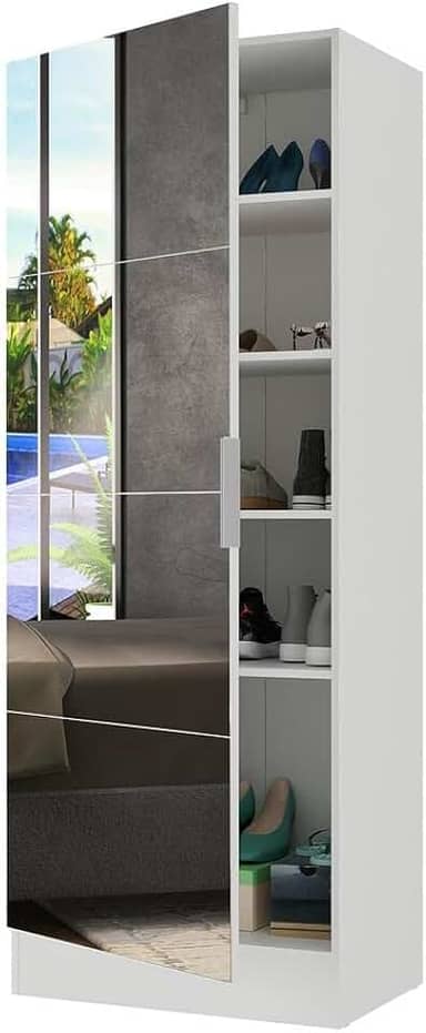 Sapateira 1 Porta com Espelho Jade Plus Multimóveis Branca