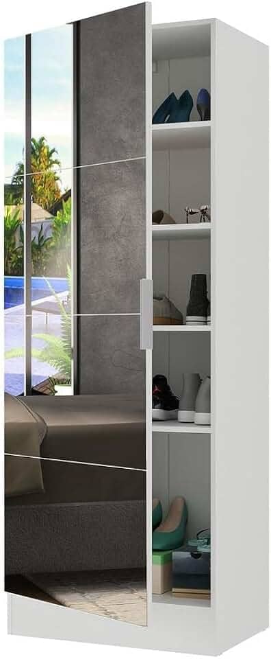 Sapateira 1 Porta com Espelho Jade Plus Multimóveis Branca