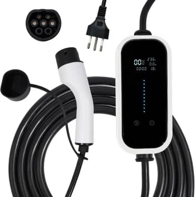 JOYFOX Carregador para Carro Elétrico Portátil 3,5KW 5KW 7KW 20A 22A 32A 110/220V Type 2 Cabo de 5M EV Tipo 2 Carros Elétricos e Híbridos,Uso interno/externo Aplicável a 99% dos modelos (7KW)