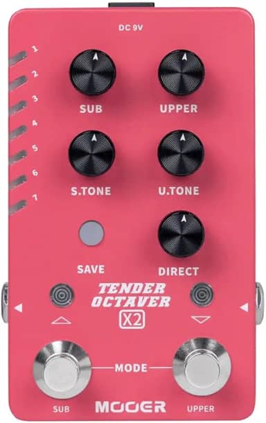Mooer Pedal Oitavador M730 | para Guitarra, Oitava Acima e Abaixo, Rastreamento Digital, Dry e Wet, Compacto, True Bypass, 9V DC