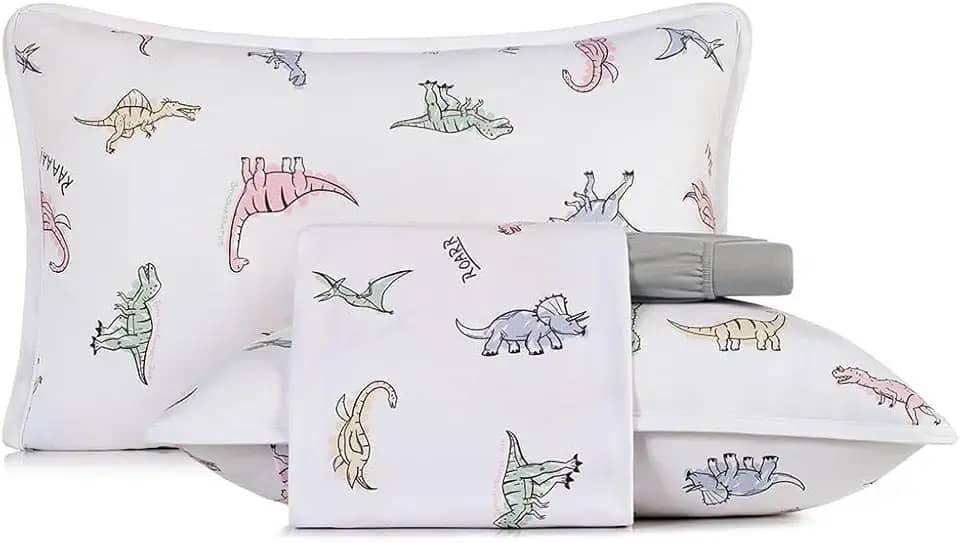 Jogo cama simples 2pc Mundo Kids Malha - Rugidino - Solteiro