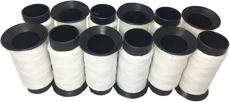 Linha De Pipa 100 Jardas Branca Forte Pacote Com 12 Unidades