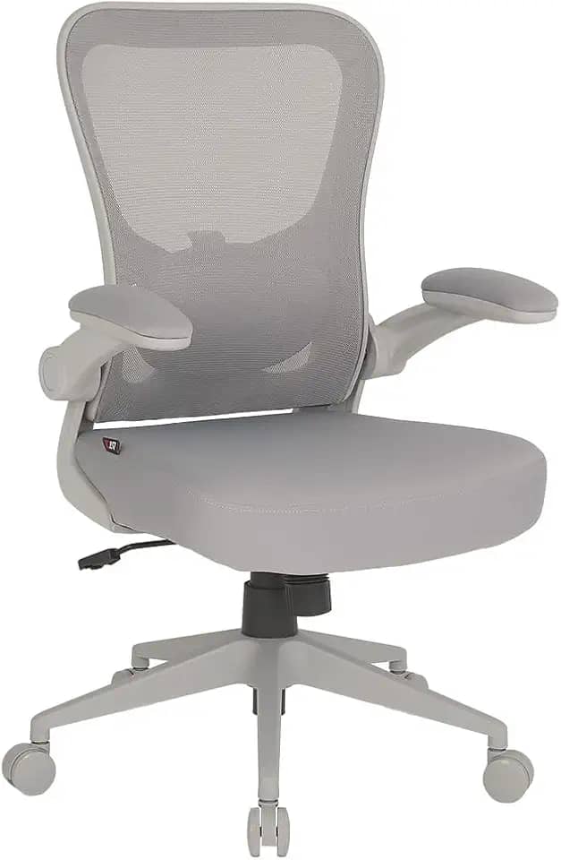 Cadeira de Escritório Ergonômica, DT3 Vita, Braço Rtátil até 90º, Apoio Lombar Ajustável, Mesh Spandex ™ Respirável, Tecido Softex™, Confortável, Espuma Injetada, Certificada NR-17 (Grey Frame)