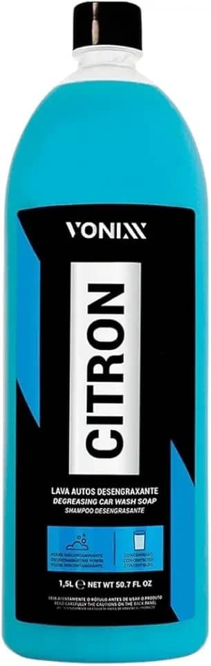 Citron Shampoo Desengraxante 1,5L – Limpeza Pesada, Remove Sujeiras e Gorduras, Alto Rendimento, Ideal para Pré-Lavagem, Chassis, Rodas, Motores, Plásticos e Pintura Automotiva, pH Alcalino