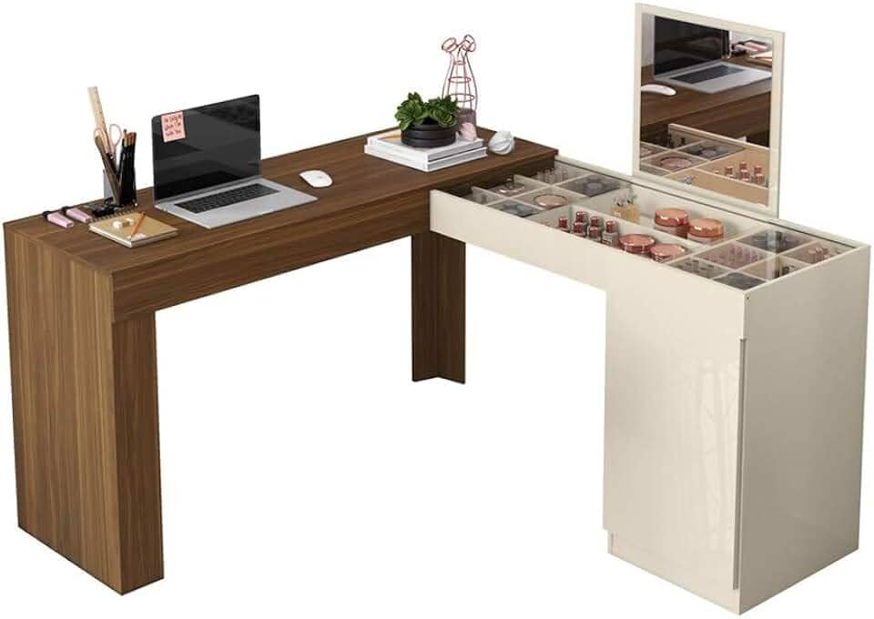 Escrivaninha Penteadeira De Canto Star Freijo Off White Mobler