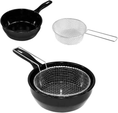 Frigideira Fritatudo Fritadeira Cesto 26cm Esmaltada Roa