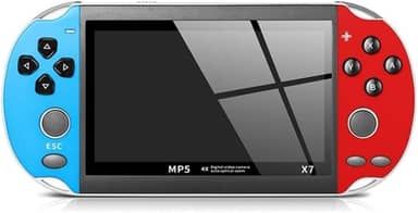 Vídeo Game Portátil X7 Tela de 5.1'' Polegadas MP5 LD - Retrô Console Multijogos Clássicos 8GB de Memória USB e Saída de Video Interface para TV/AV