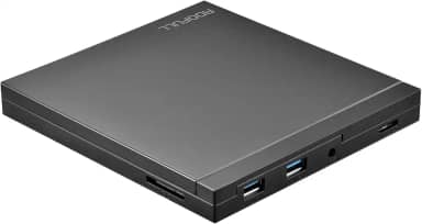 ROOFULL Unidade externa de CD/DVD com slot para cartão SD e portas USB 3.0, leitor de DVD USB-C gravador de CD ROM/RW, leitor de disco óptico para laptop Windows 11, Mac MacBook, computador Linux