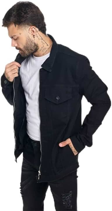 Jaqueta Masculina HNO Jeans Venom com Fechamento em Ziper Preto