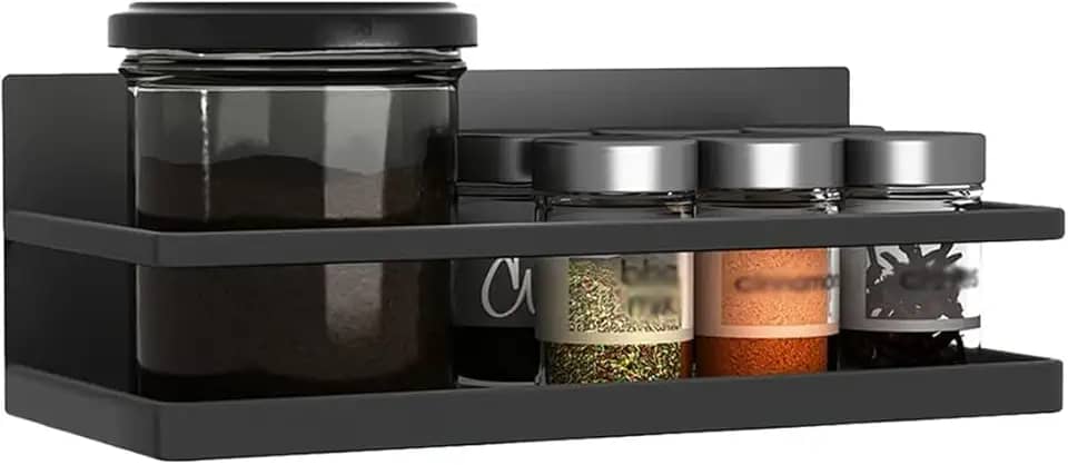 Organizador de temperos Gaveta de Organização Porta Temperos Magnético Serve em Geladeira Microondas e para Organização da Casa Supra Supply (Preto)